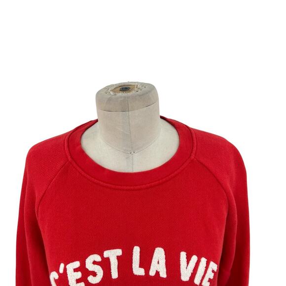 WHISTLES Cest La Vie Sweatshirt Top Red Size‎ Medium - Picture 4 of 11
